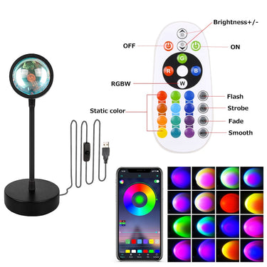 Smart Bluetooth Sunset Projection Lamp Night Light APP Remote Led Lights